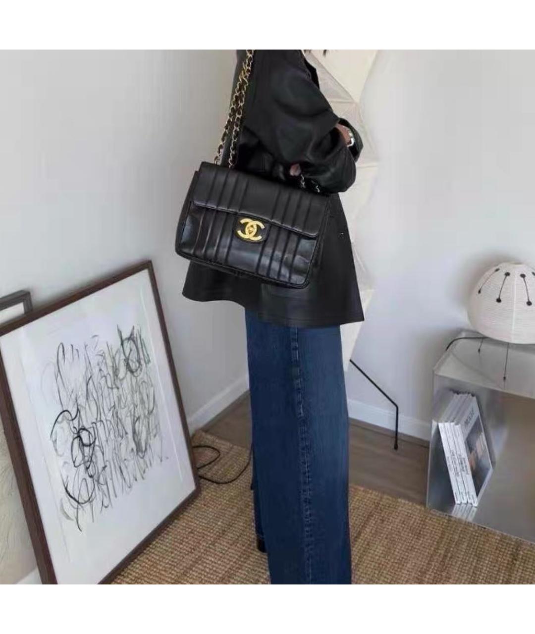 CHANEL Черная кожаная сумка через плечо, фото 8