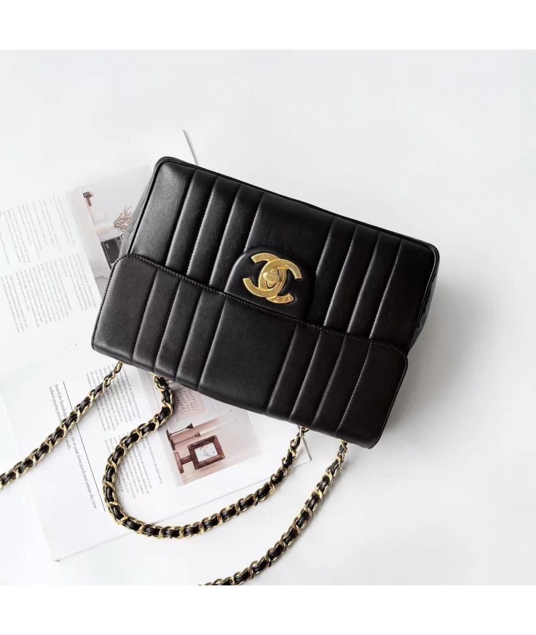 CHANEL Черная кожаная сумка через плечо, фото 9