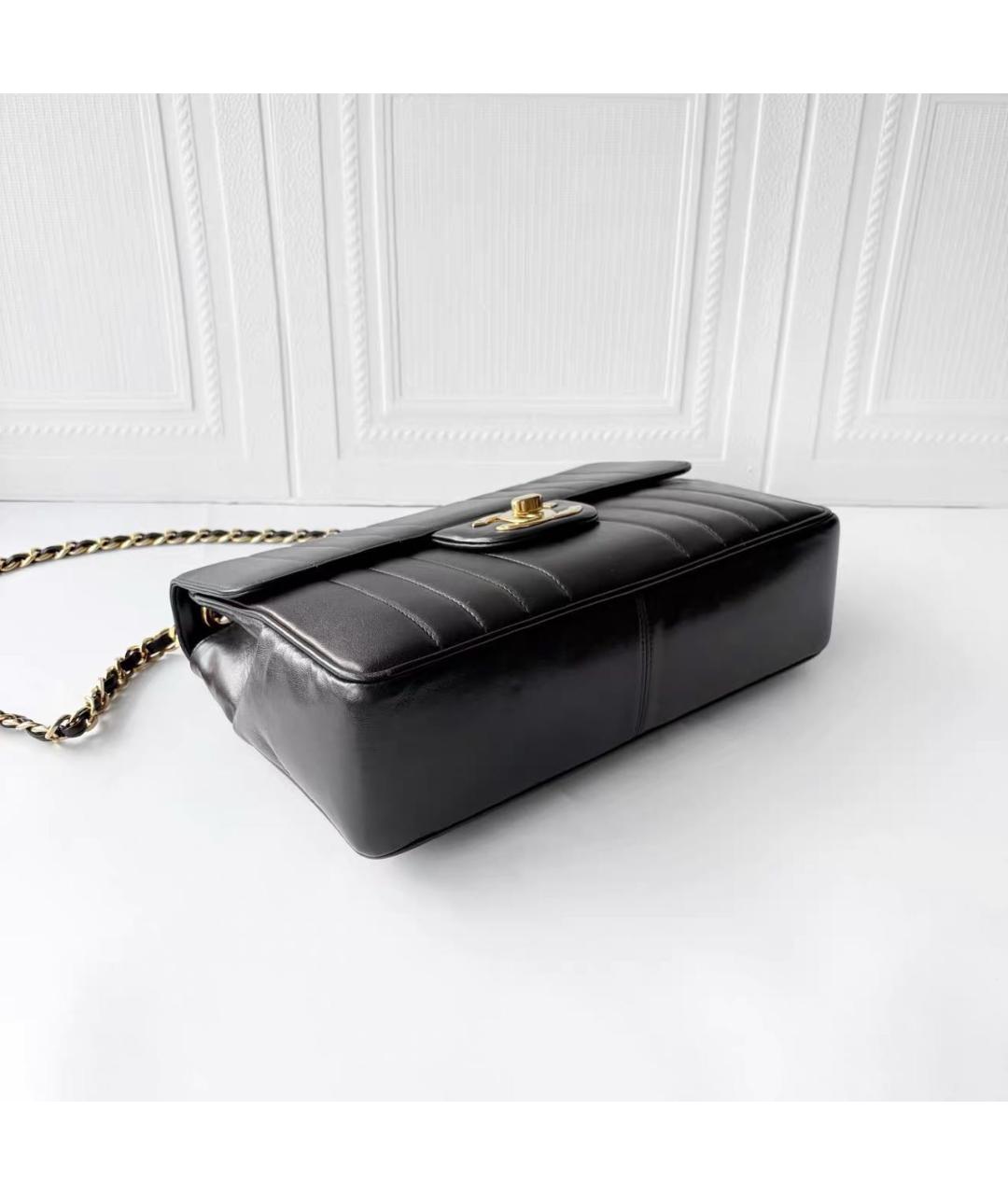 CHANEL Черная кожаная сумка через плечо, фото 6