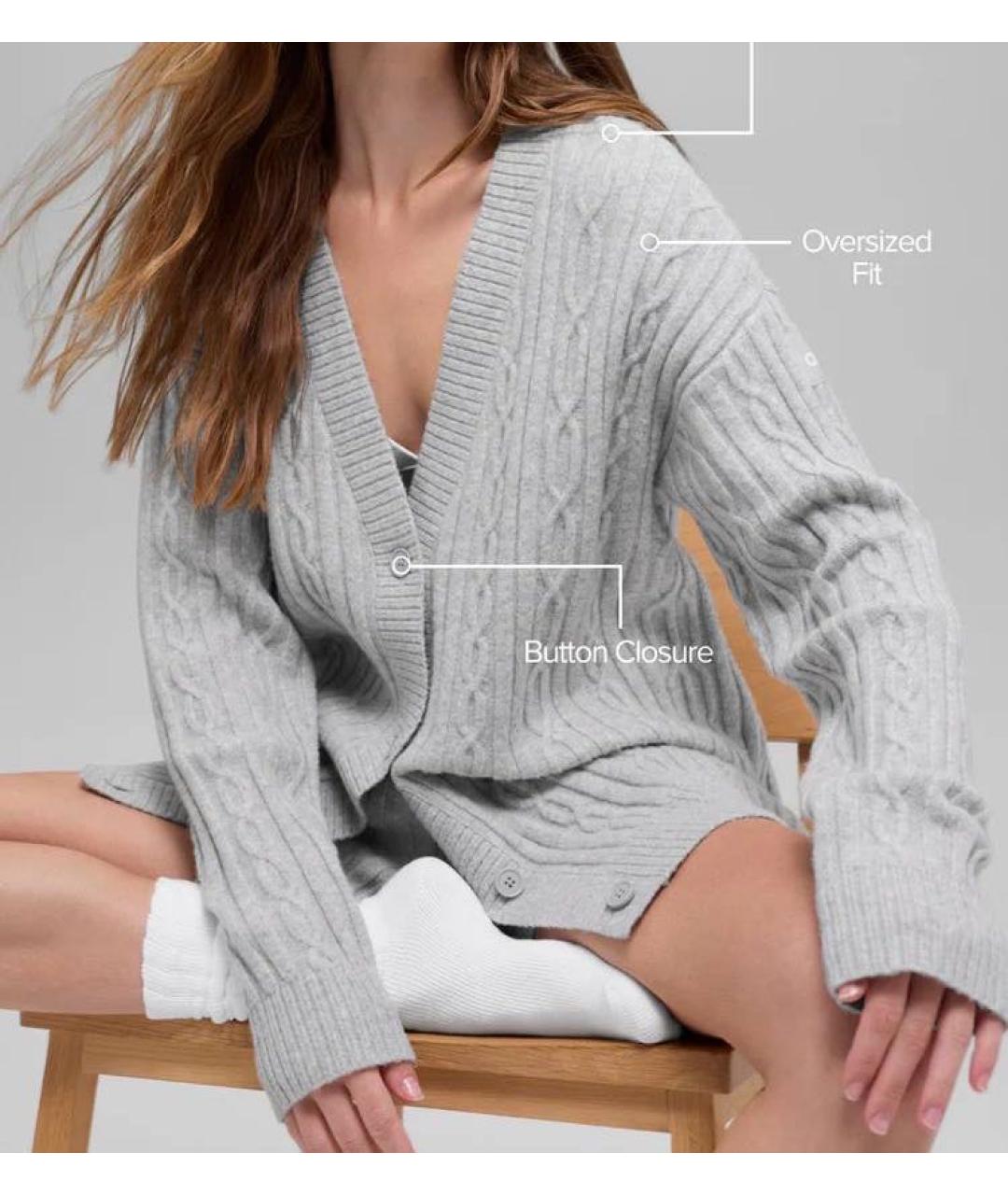 ALO YOGA Серый кардиган, фото 4