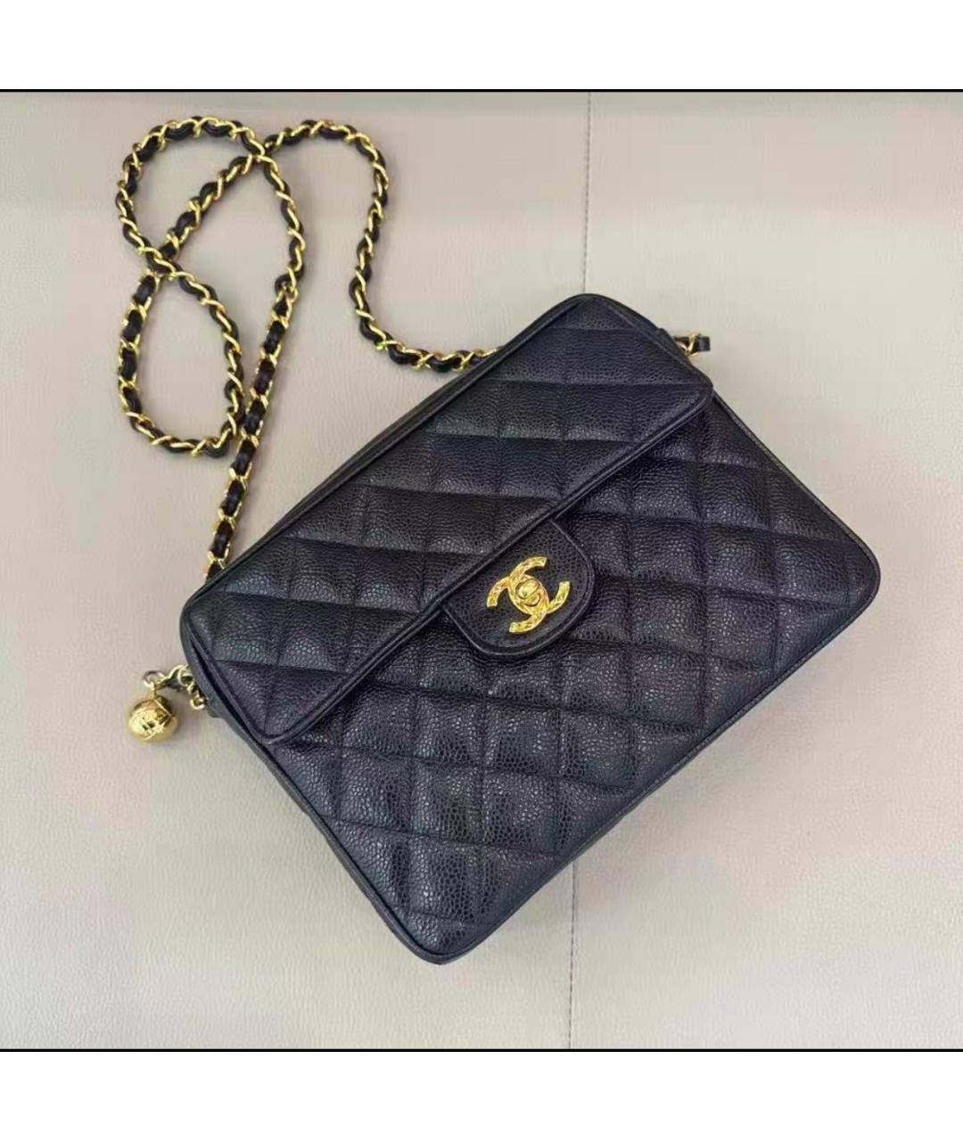 CHANEL Черная кожаная сумка тоут, фото 3