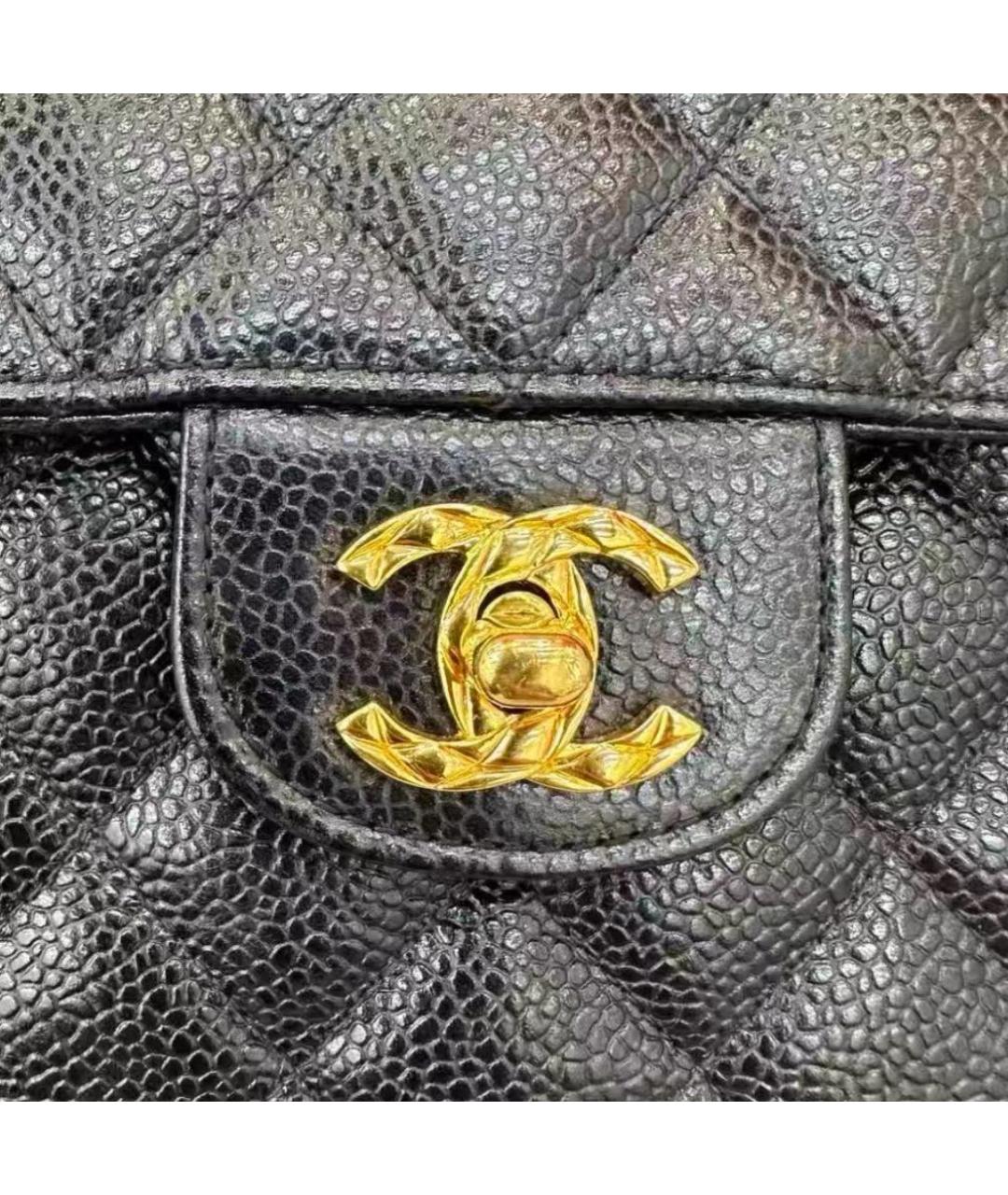 CHANEL Черная кожаная сумка тоут, фото 5