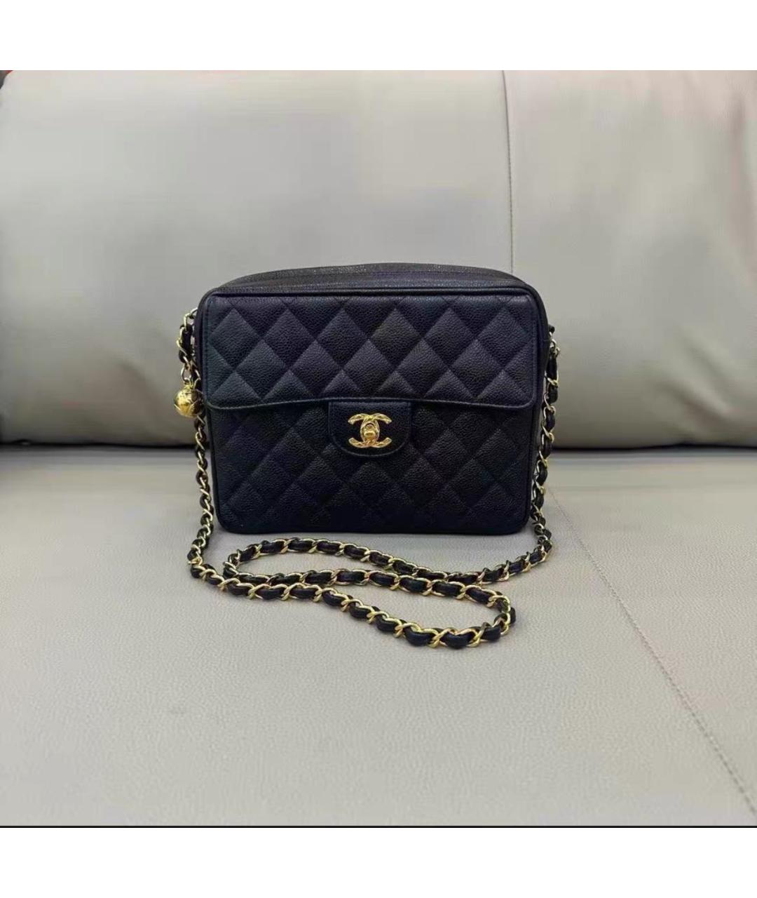 CHANEL Черная кожаная сумка тоут, фото 7