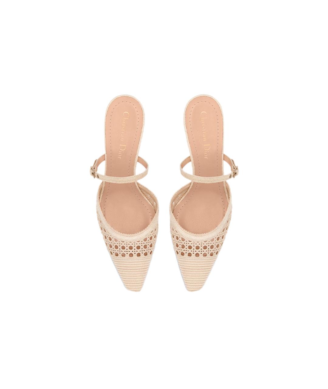 CHRISTIAN DIOR Бежевые кожаные туфли, фото 4