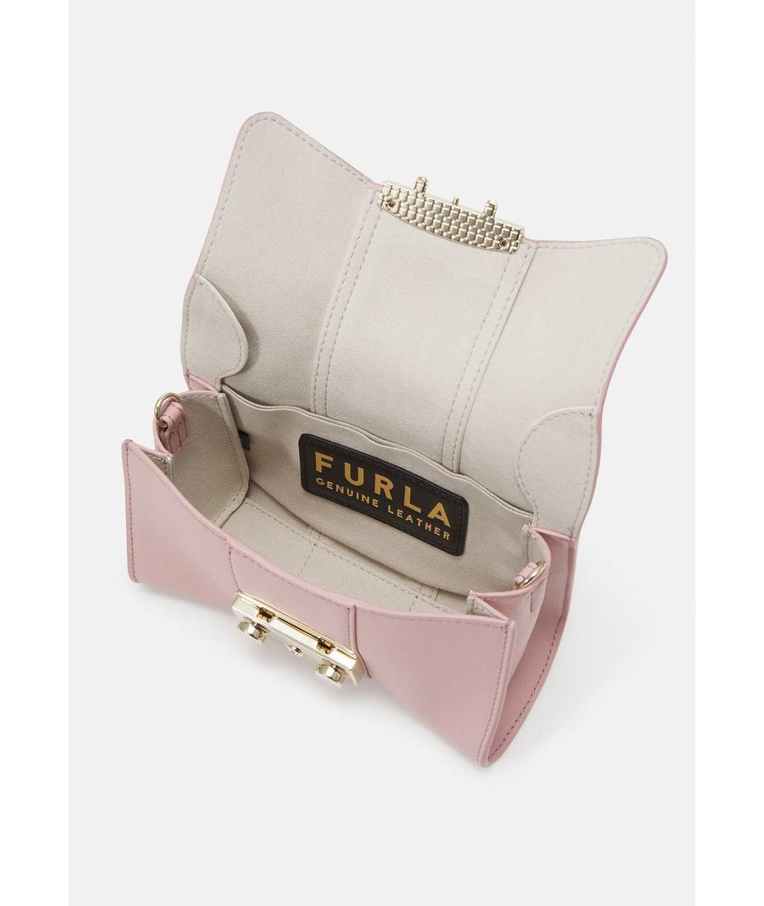 FURLA Розовая кожаная сумка через плечо, фото 4