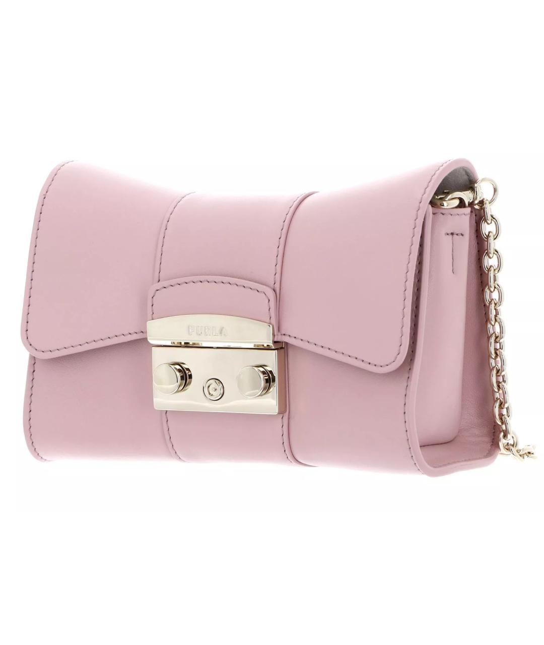 FURLA Розовая кожаная сумка через плечо, фото 3