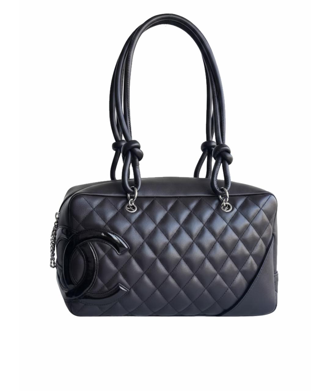 CHANEL Черная кожаная сумка с короткими ручками, фото 1