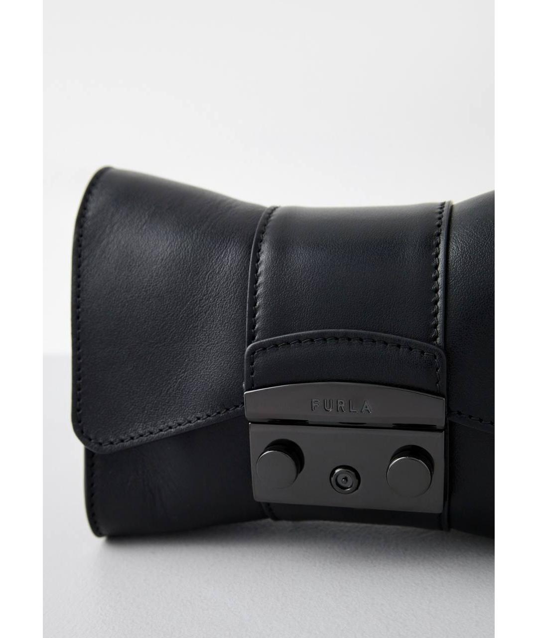 FURLA Черная кожаная сумка через плечо, фото 3