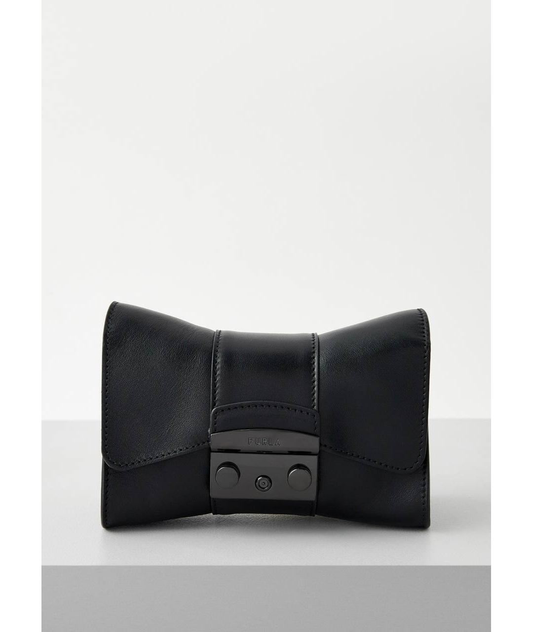 FURLA Черная кожаная сумка через плечо, фото 6