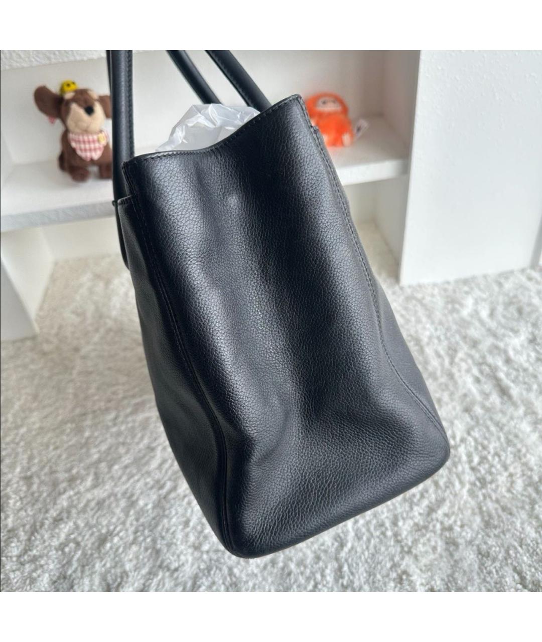 CHANEL Черная кожаная сумка тоут, фото 4