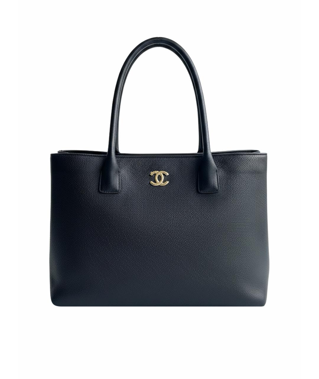 CHANEL Черная кожаная сумка тоут, фото 1