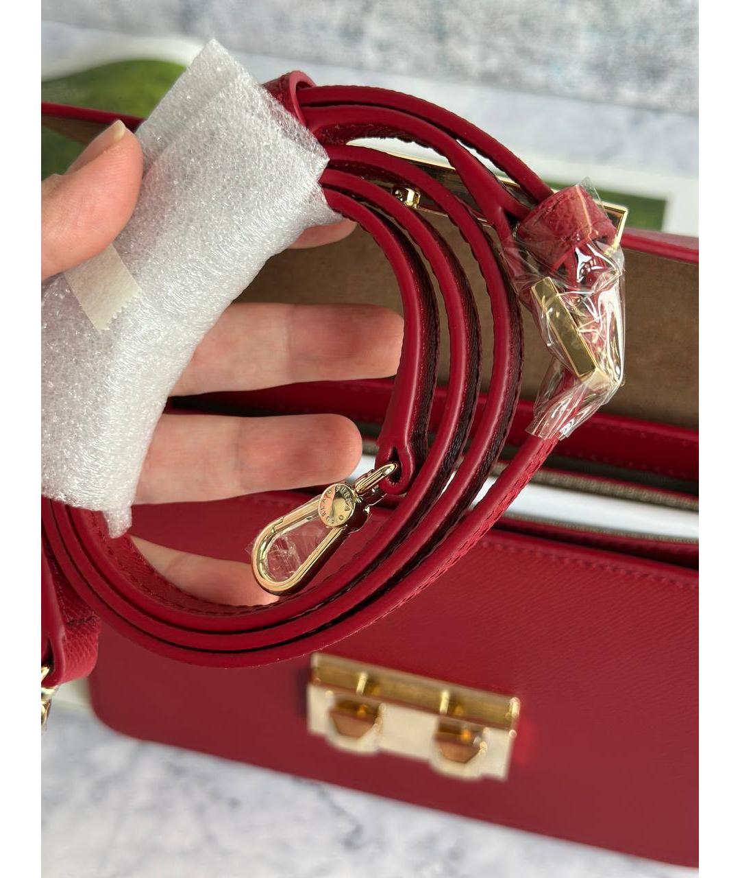 FURLA Красная кожаная сумка с короткими ручками, фото 5