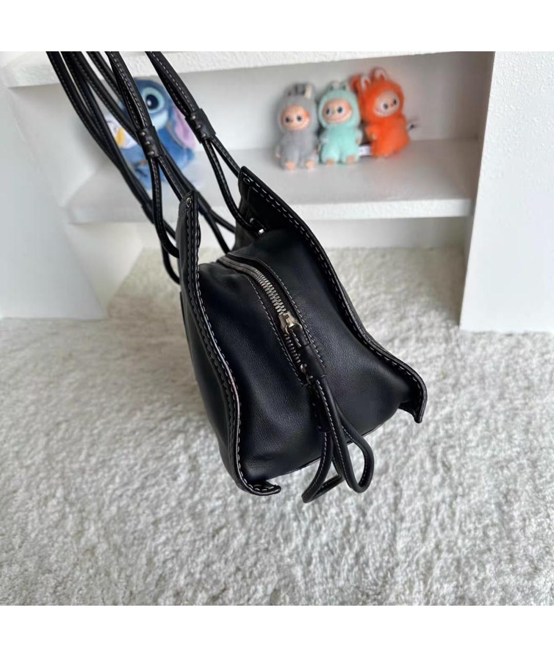 LOEWE Черная кожаная сумка тоут, фото 5