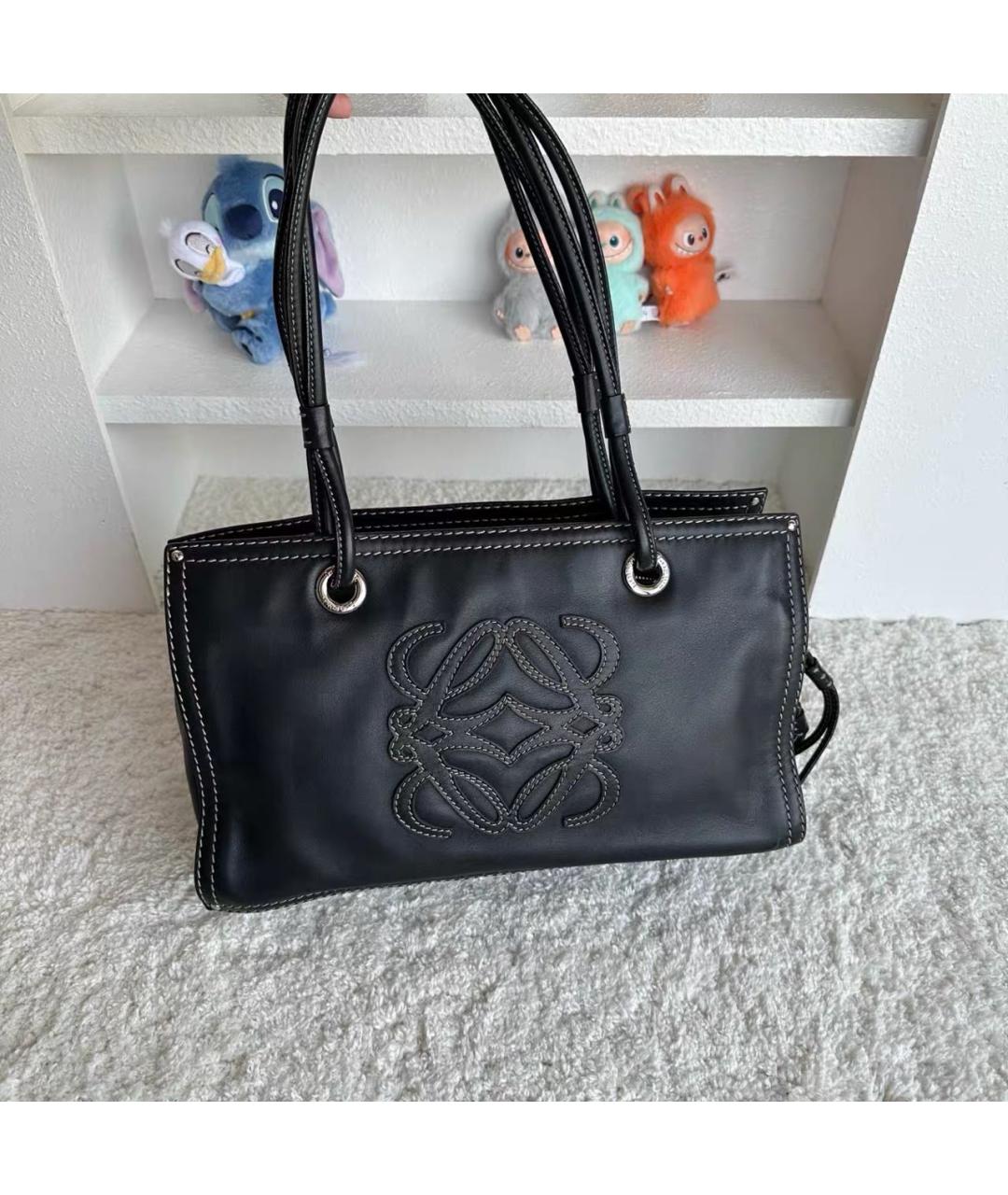 LOEWE Черная кожаная сумка тоут, фото 3