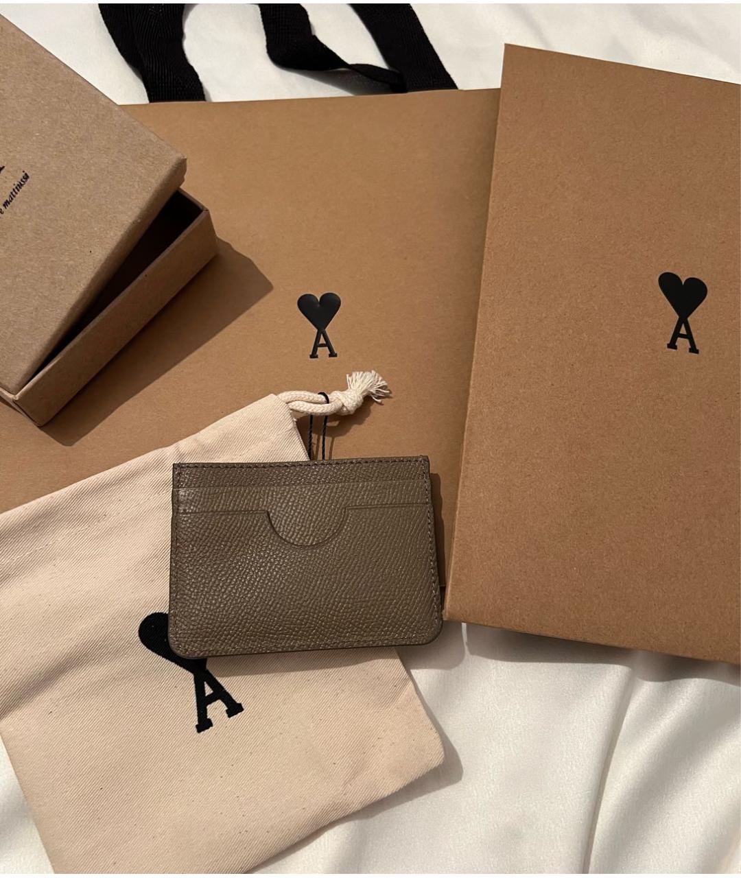 Ami Paris Хаки кожаный кардхолдер, фото 6