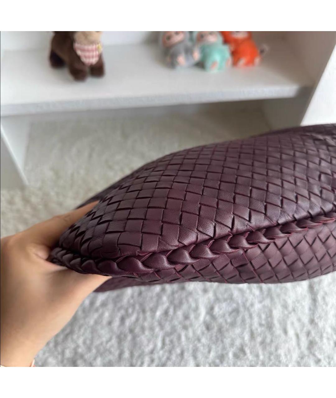 BOTTEGA VENETA Бордовая кожаная сумка тоут, фото 3