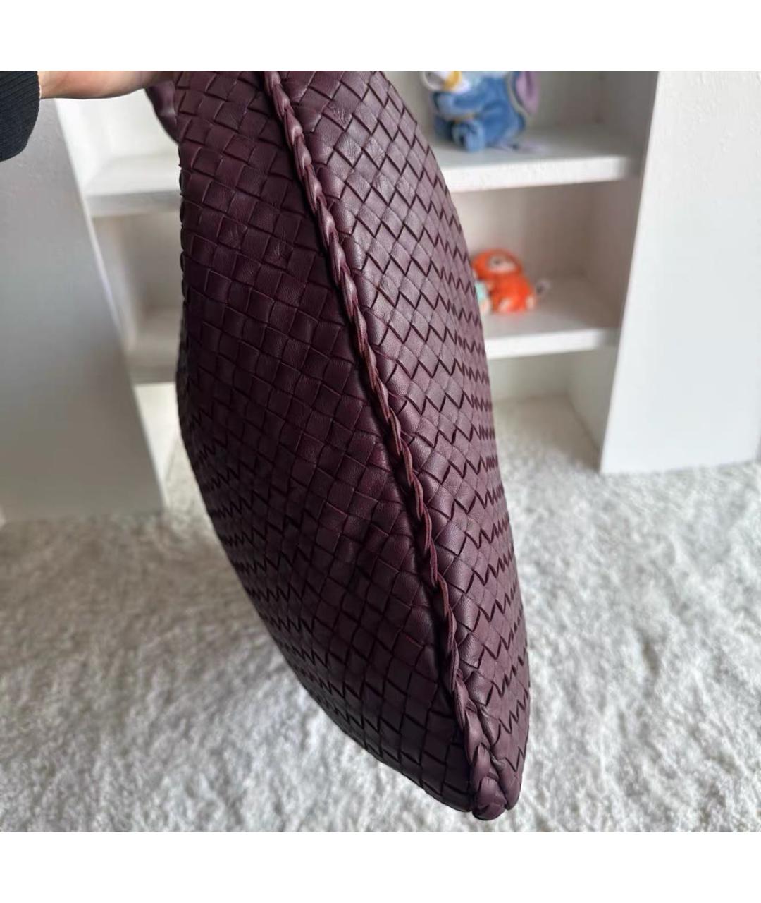 BOTTEGA VENETA Бордовая кожаная сумка тоут, фото 2