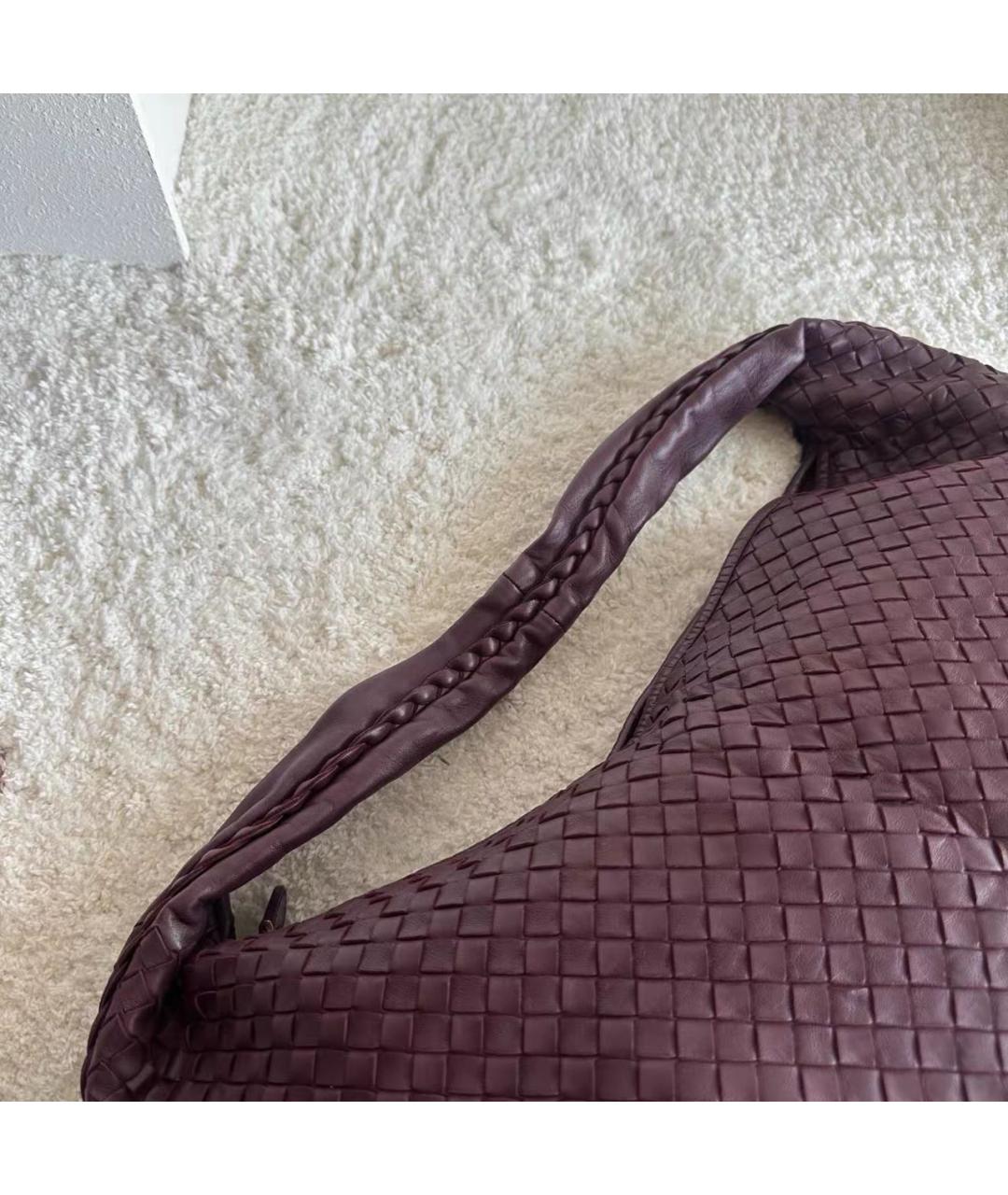 BOTTEGA VENETA Бордовая кожаная сумка тоут, фото 5