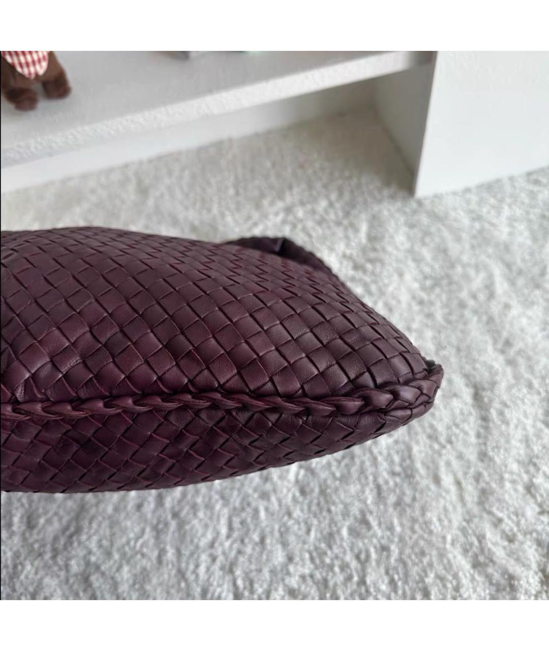 BOTTEGA VENETA Бордовая кожаная сумка тоут, фото 4