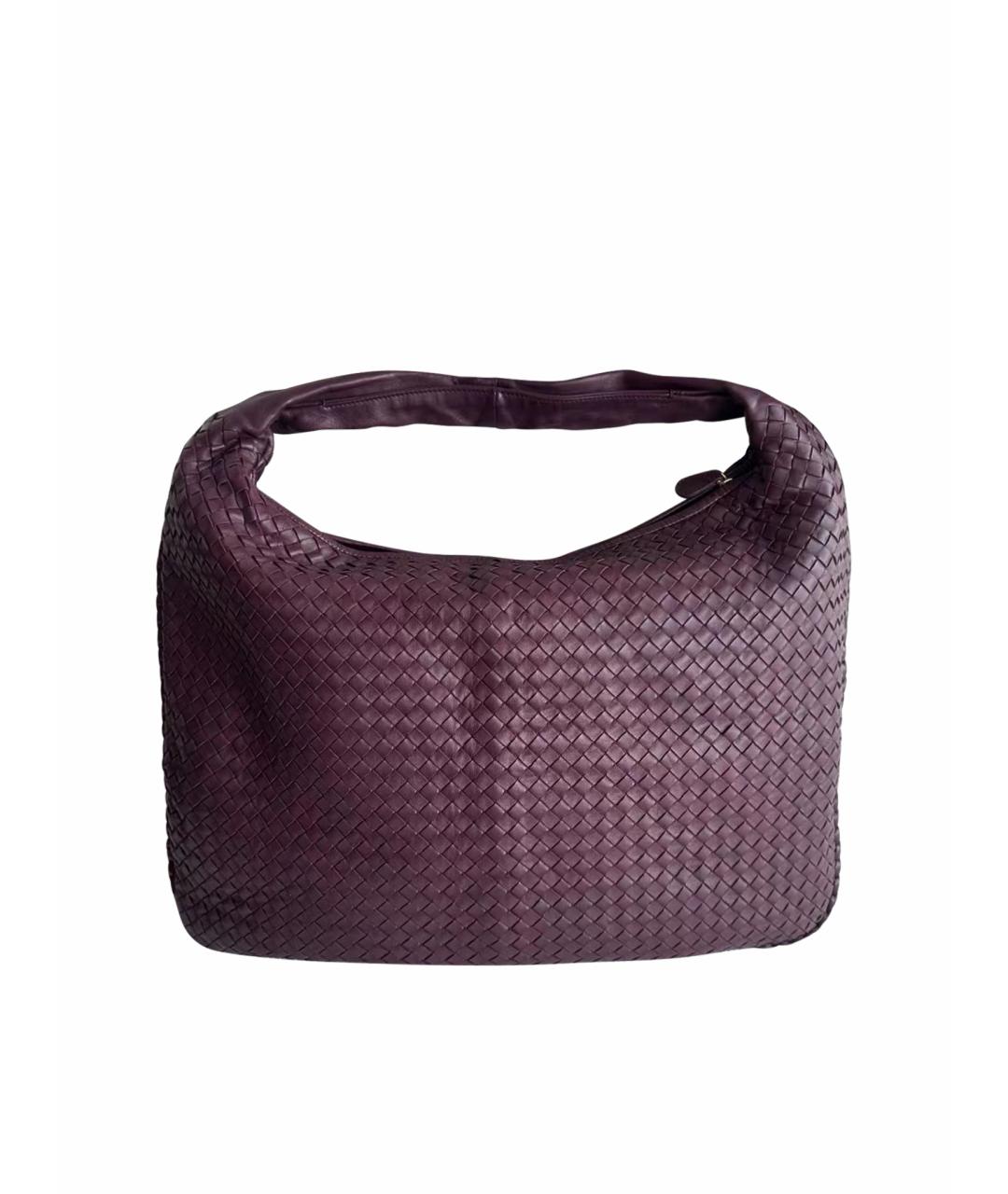 BOTTEGA VENETA Бордовая кожаная сумка тоут, фото 1