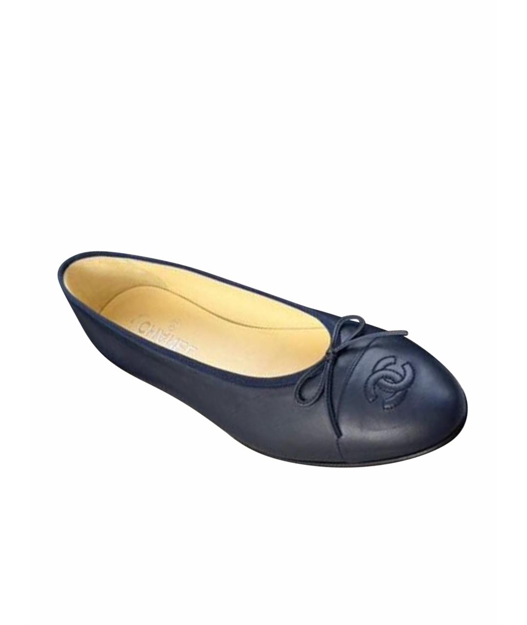 CHANEL Черные кожаные балетки, фото 1