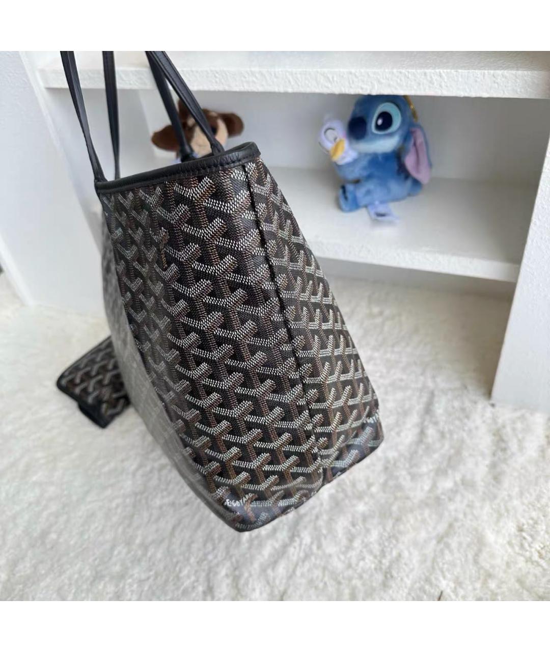 GOYARD Черная кожаная сумка тоут, фото 3