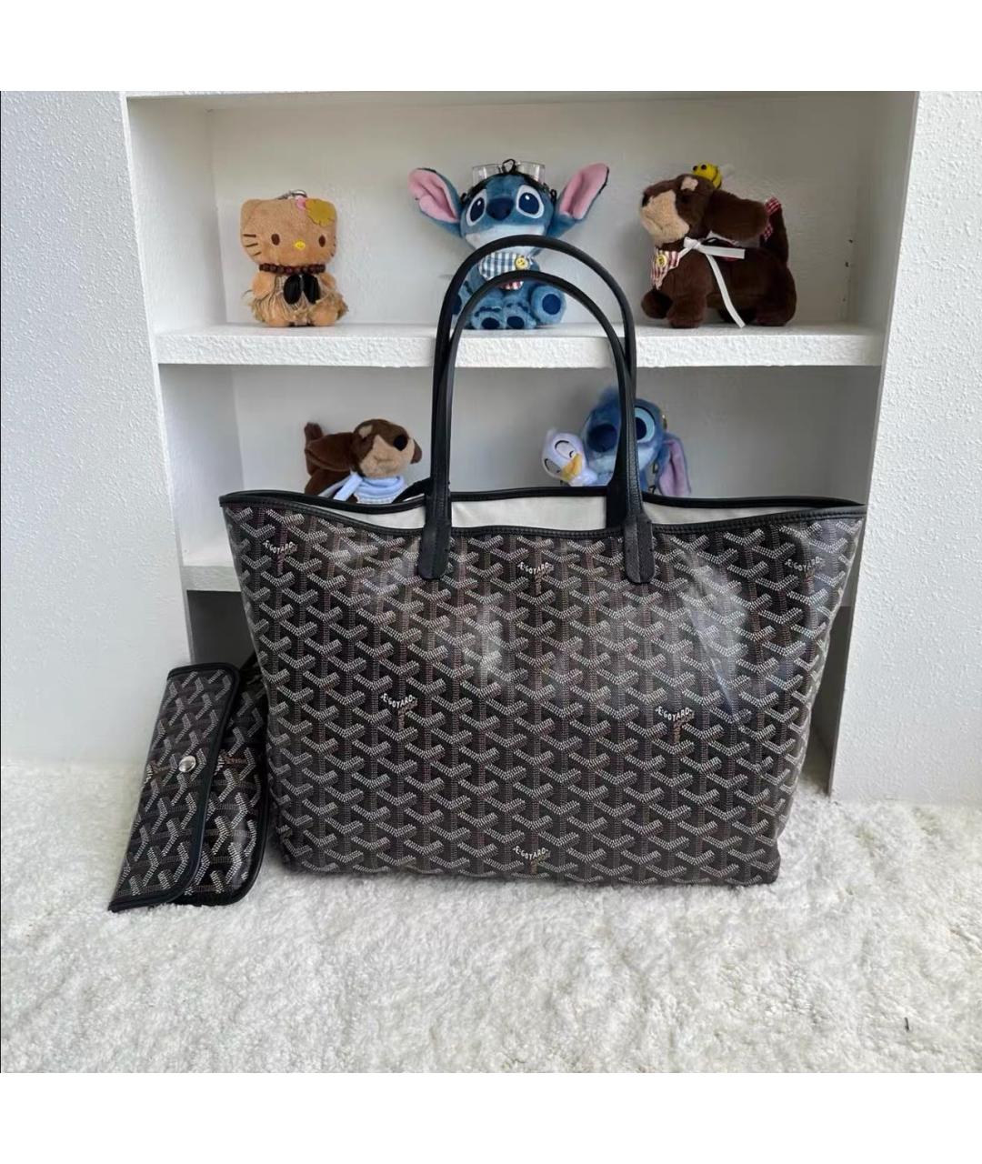 GOYARD Черная кожаная сумка тоут, фото 2