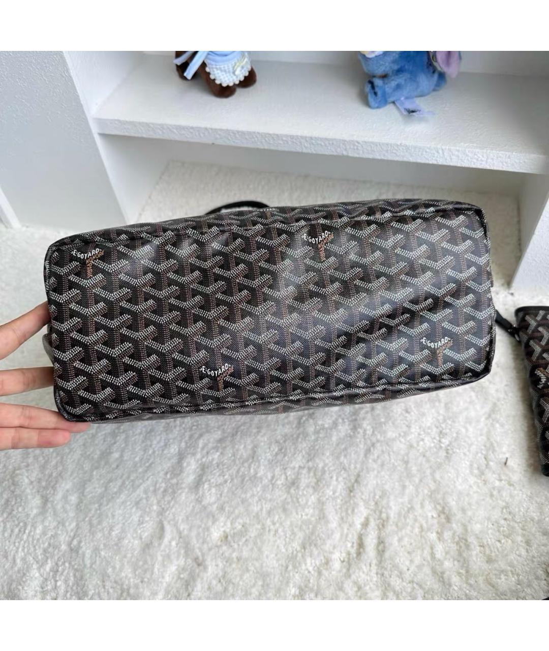 GOYARD Черная кожаная сумка тоут, фото 5