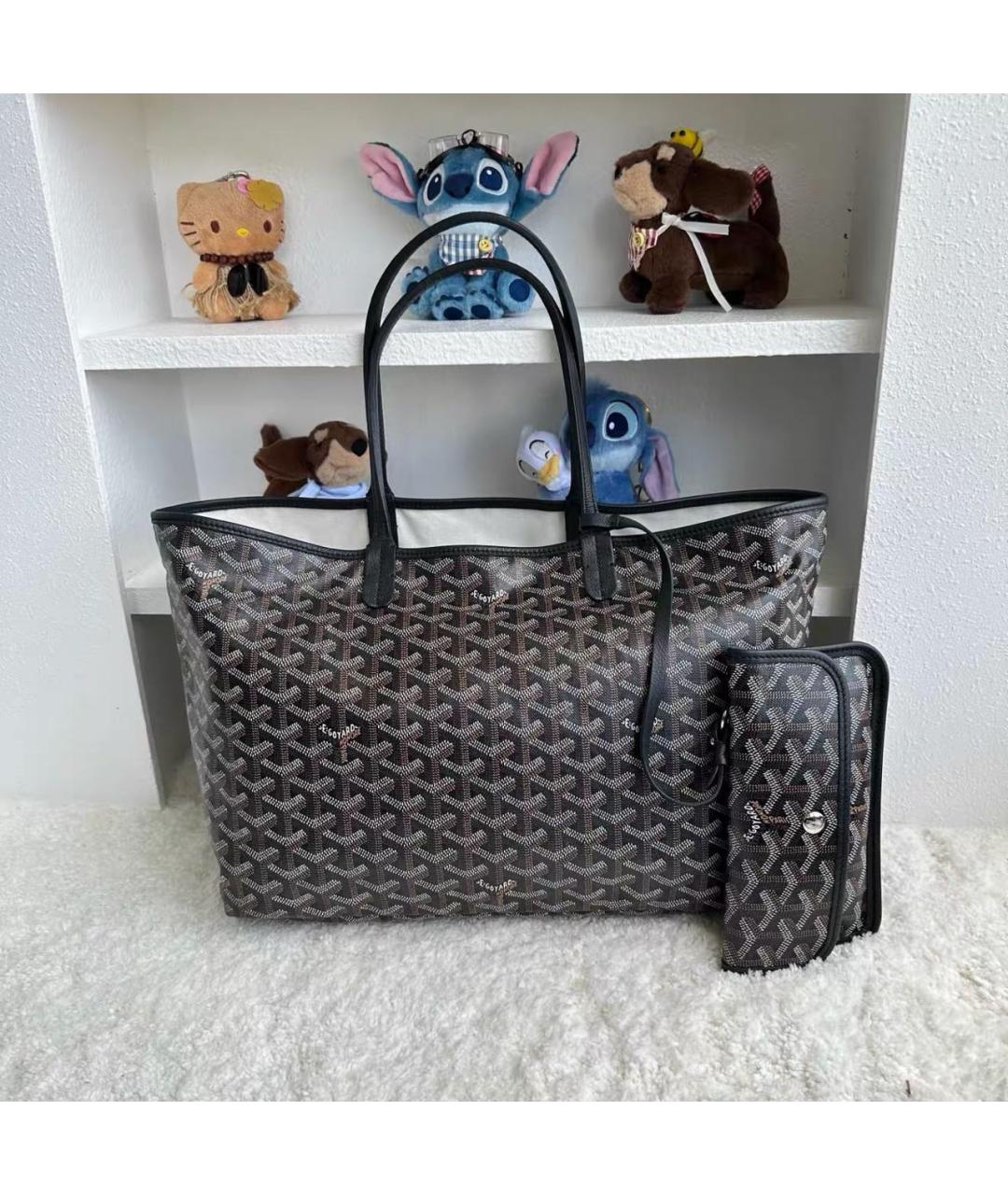 GOYARD Черная кожаная сумка тоут, фото 7