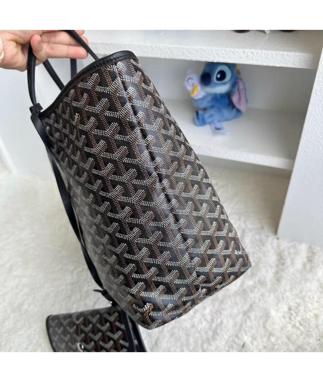 GOYARD Черная кожаная сумка тоут, фото 4