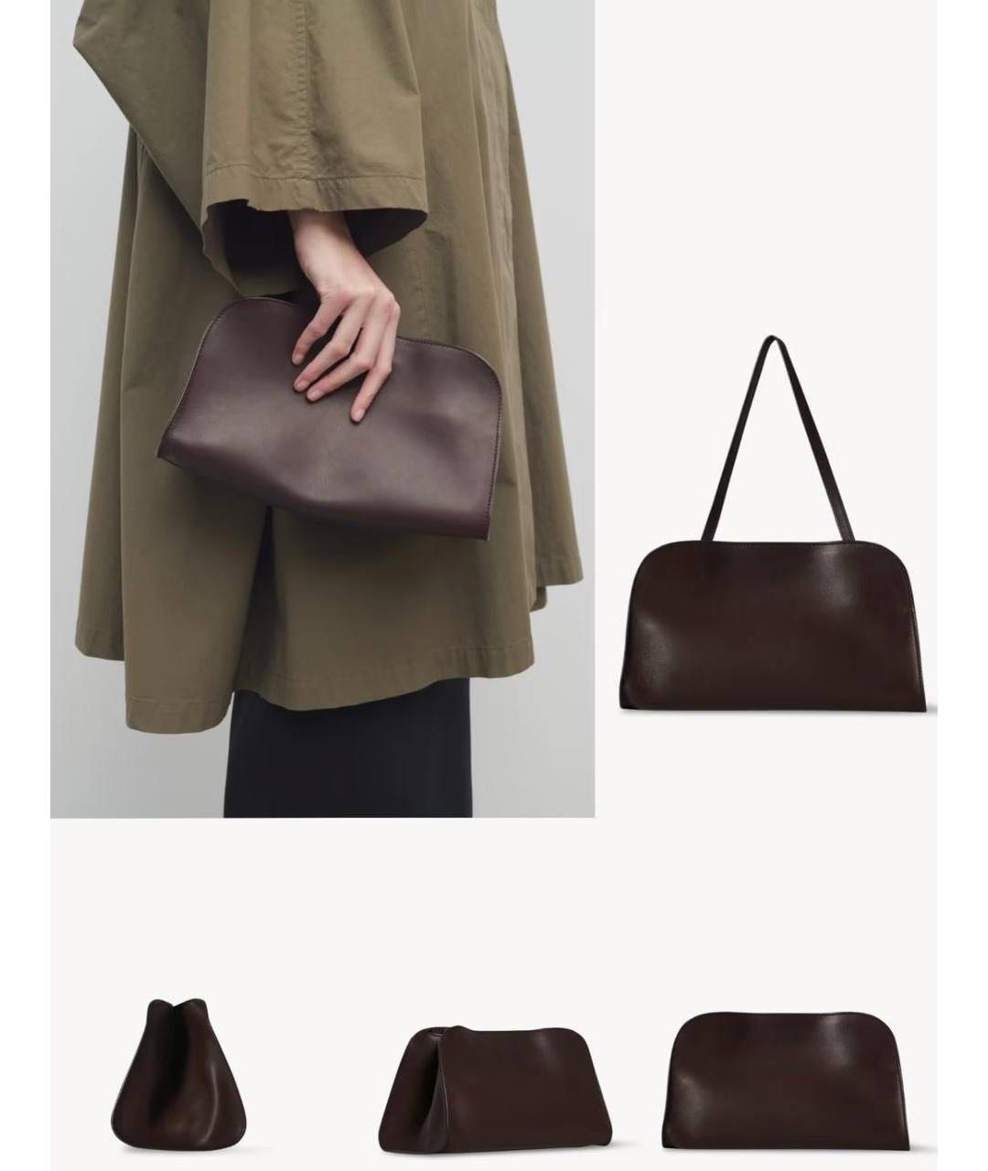 THE ROW Коричневая кожаная сумка с короткими ручками, фото 3