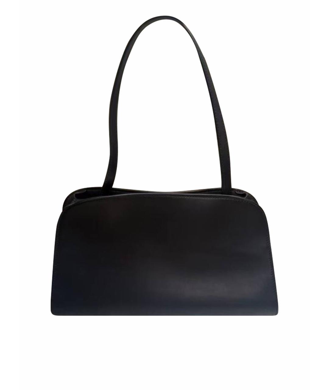 THE ROW Черная кожаная сумка с короткими ручками, фото 1