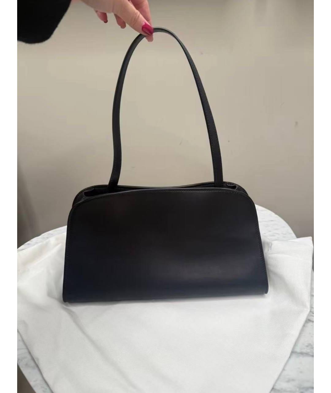 THE ROW Черная кожаная сумка с короткими ручками, фото 3