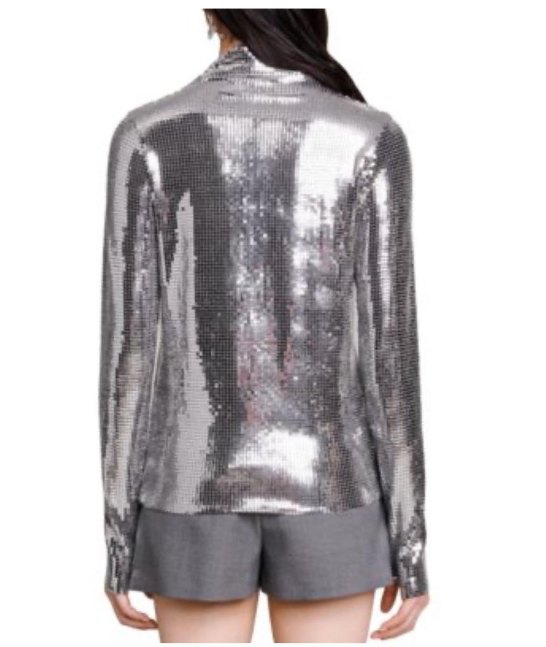 MAJE Серебряная полиамидовая блузы, фото 6