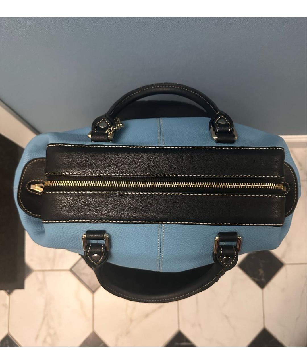 LOEWE Голубая кожаная сумка тоут, фото 3