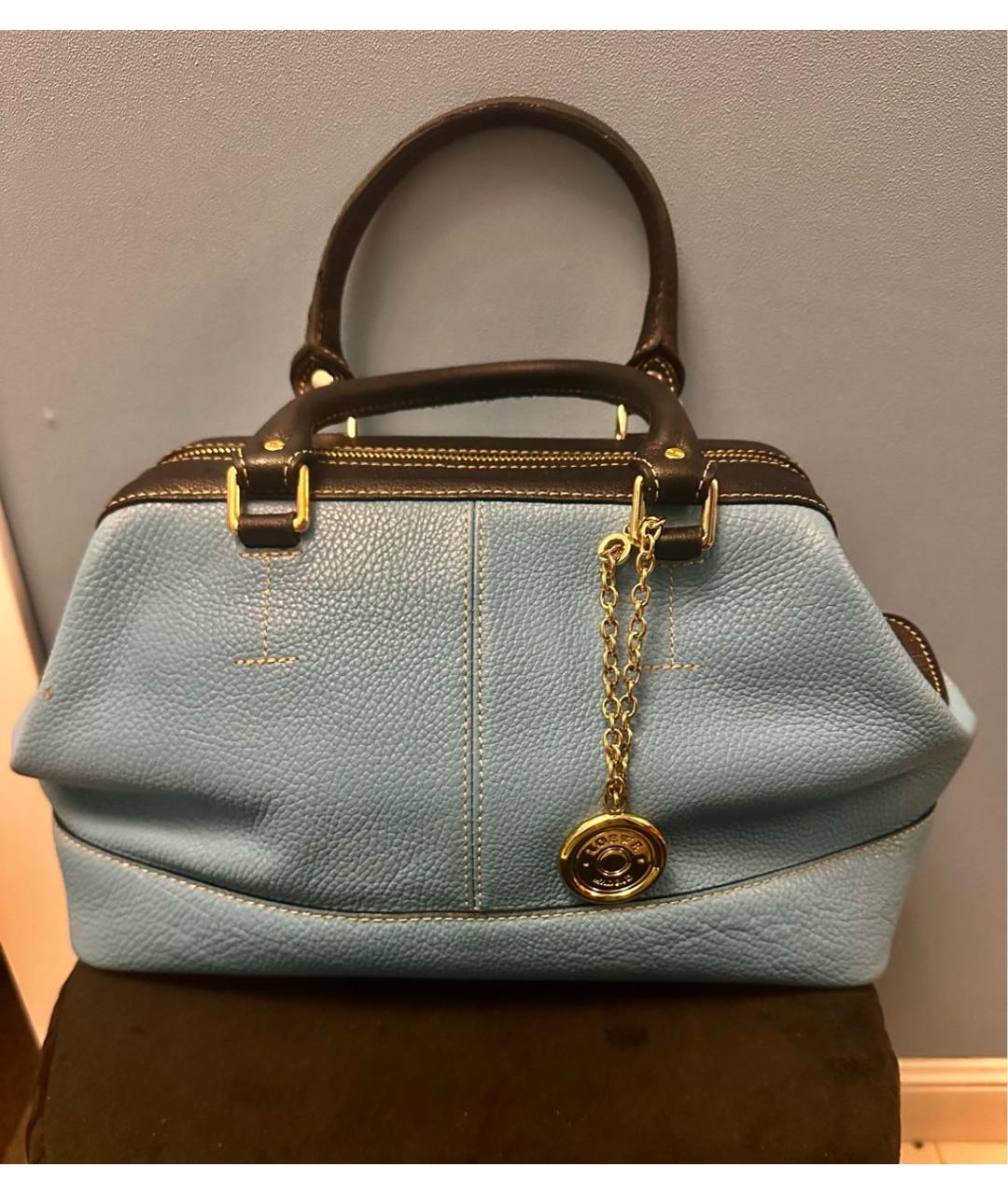 LOEWE Голубая кожаная сумка тоут, фото 7