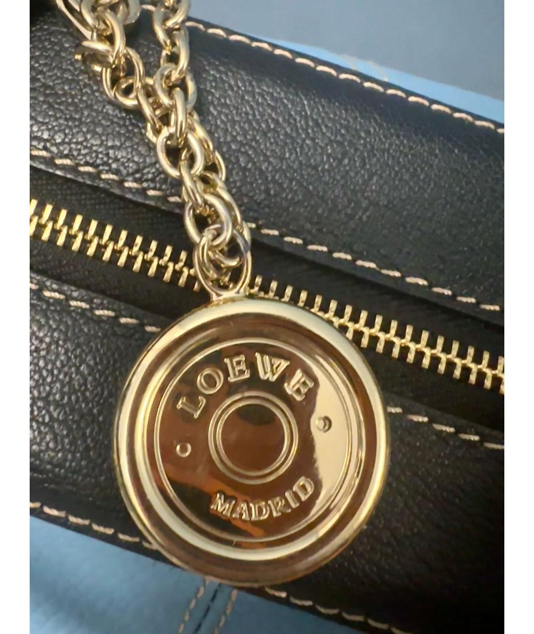 LOEWE Голубая кожаная сумка тоут, фото 4