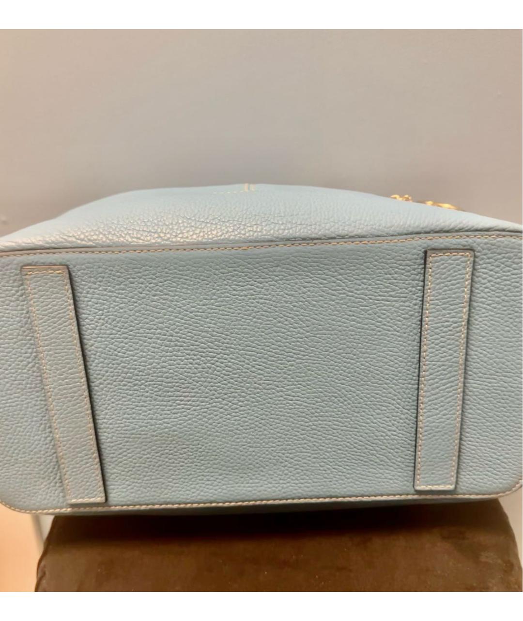 LOEWE Голубая кожаная сумка тоут, фото 6