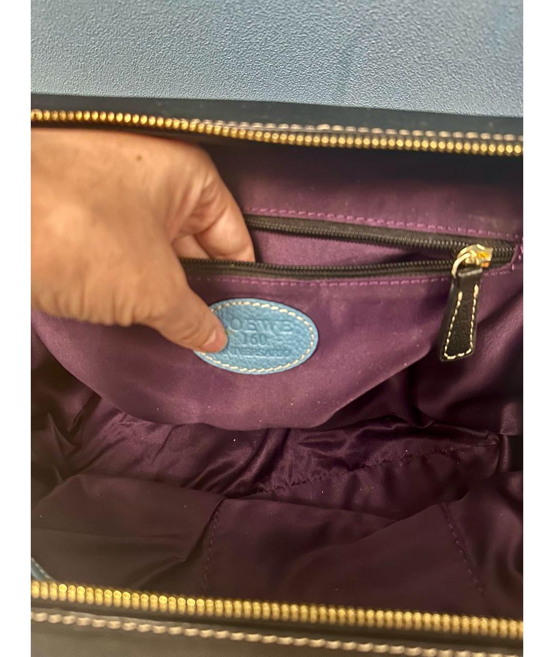 LOEWE Голубая кожаная сумка тоут, фото 5