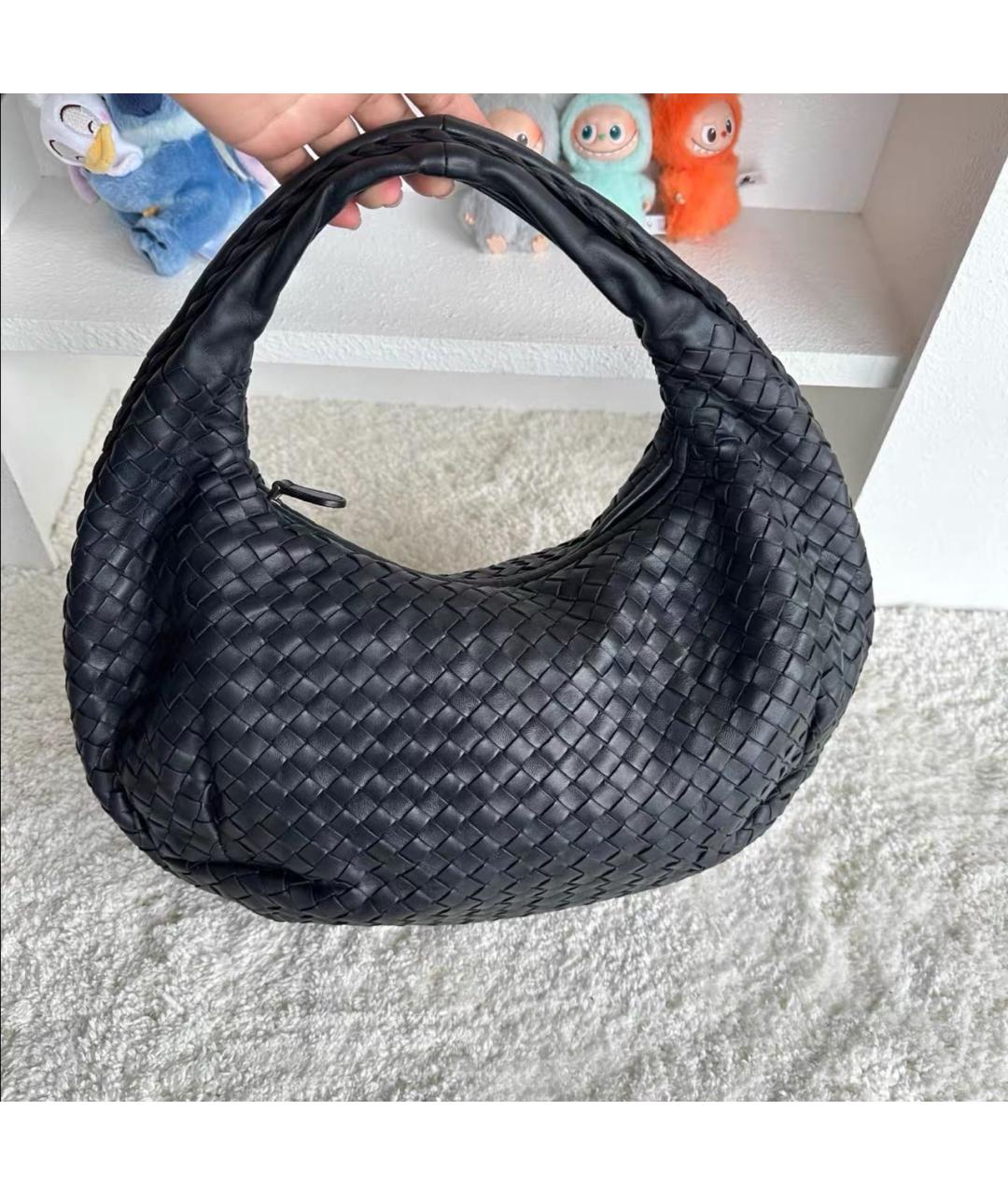 BOTTEGA VENETA Черная кожаная сумка тоут, фото 7