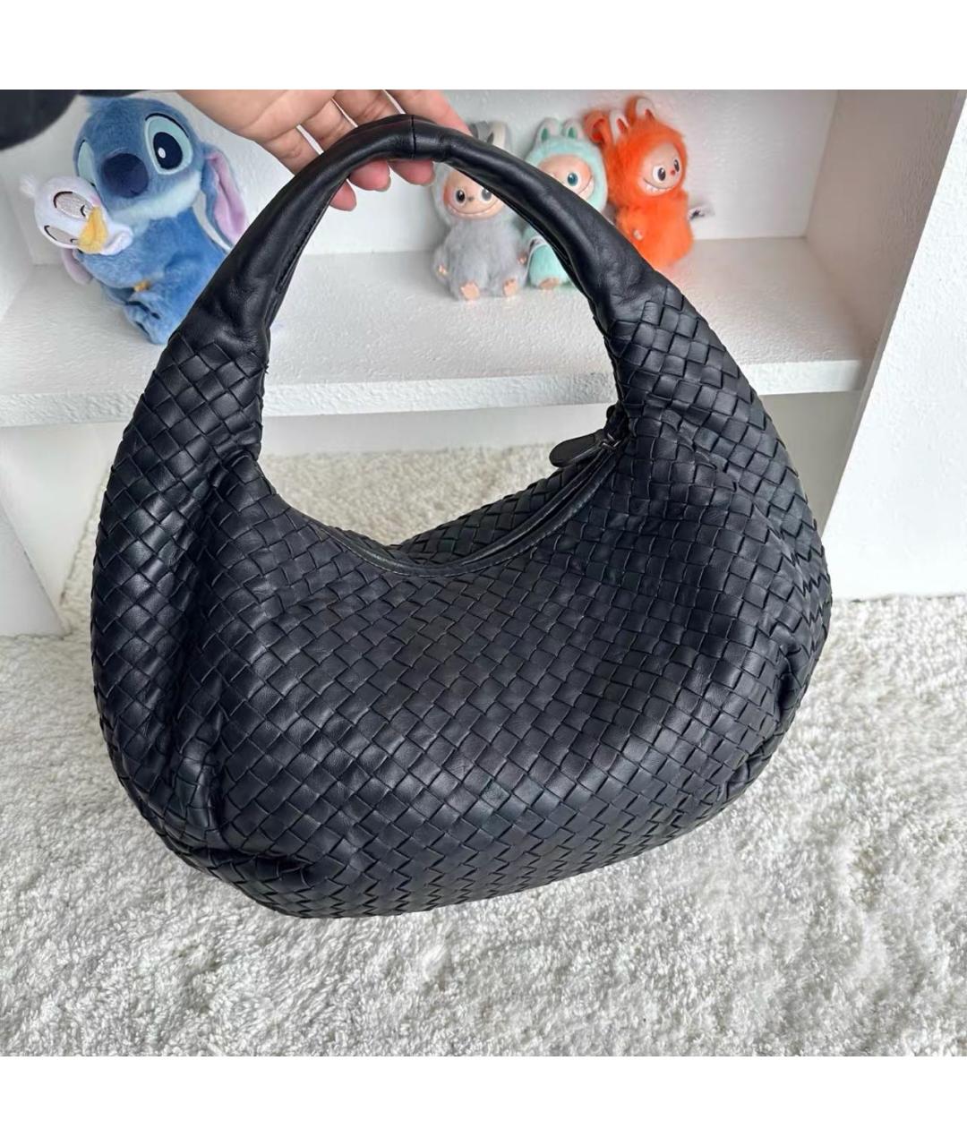 BOTTEGA VENETA Черная кожаная сумка тоут, фото 3