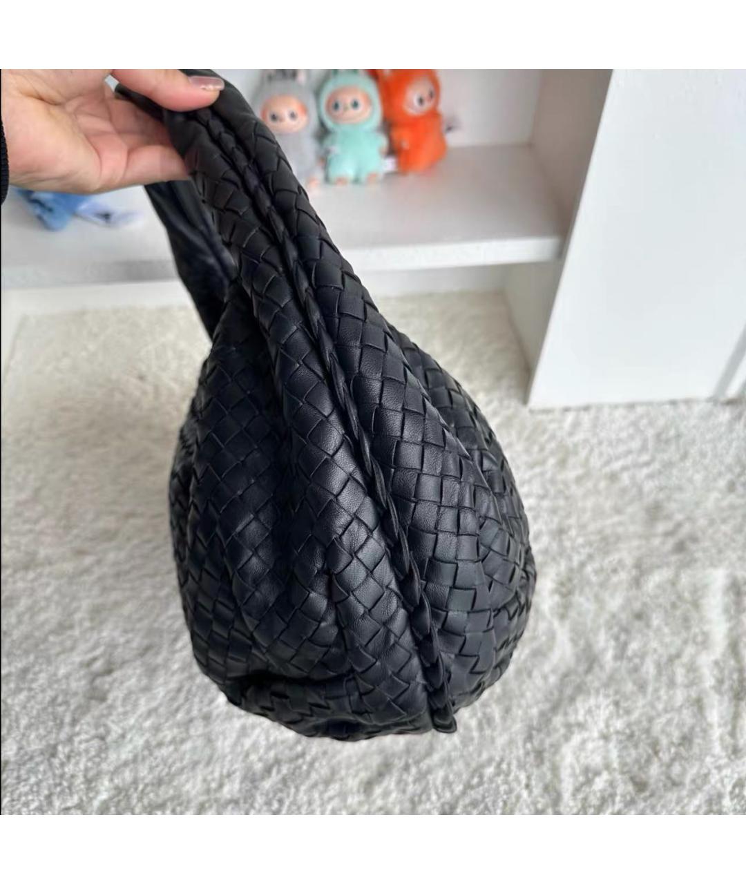 BOTTEGA VENETA Черная кожаная сумка тоут, фото 5