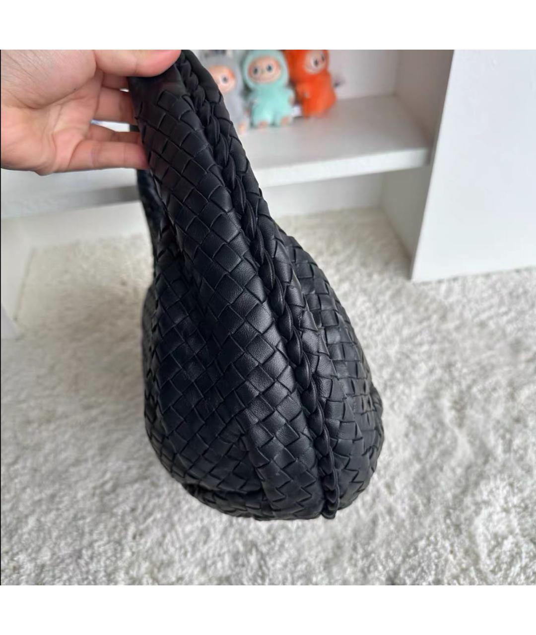 BOTTEGA VENETA Черная кожаная сумка тоут, фото 4