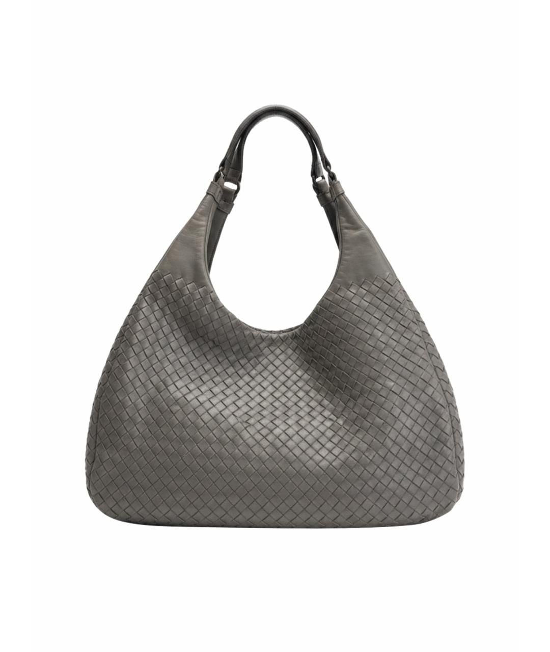 BOTTEGA VENETA Антрацитовая кожаная сумка с короткими ручками, фото 1