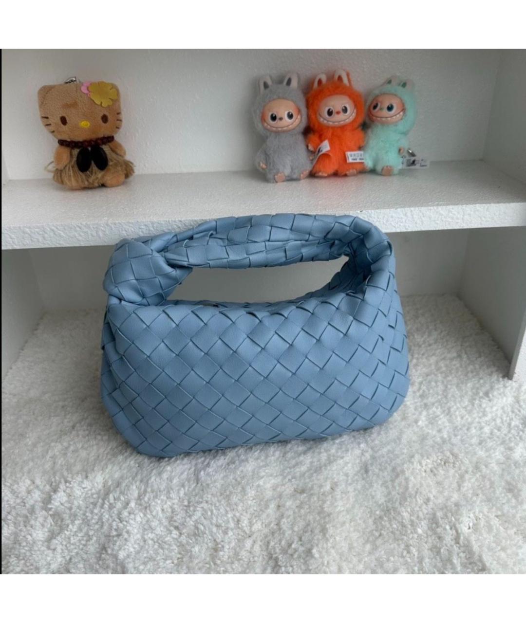 BOTTEGA VENETA Голубая кожаная сумка с короткими ручками, фото 7
