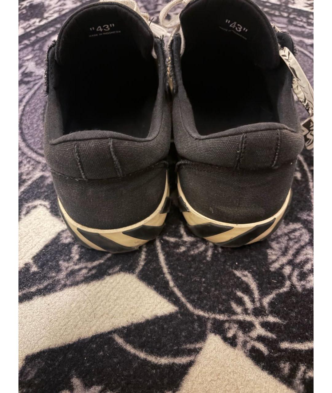 OFF-WHITE Черные текстильные низкие кроссовки / кеды, фото 4