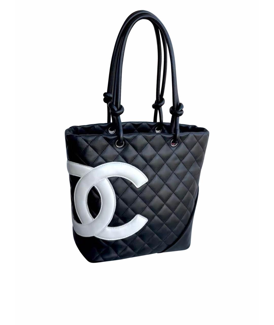 CHANEL Черная кожаная сумка с короткими ручками, фото 1