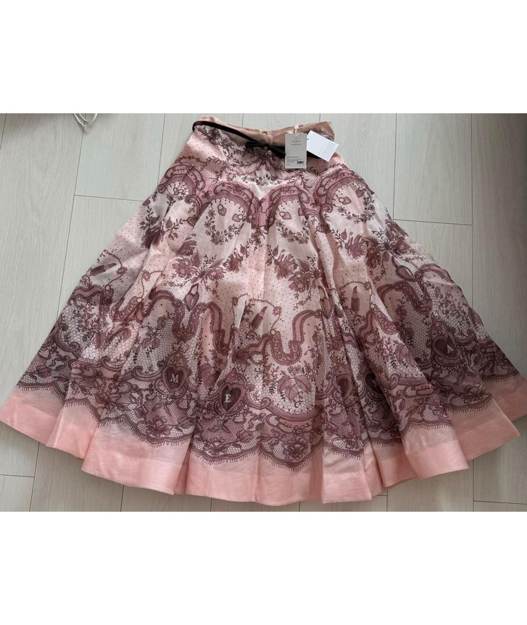 ZIMMERMANN Розовый шелковый костюм с юбками, фото 3