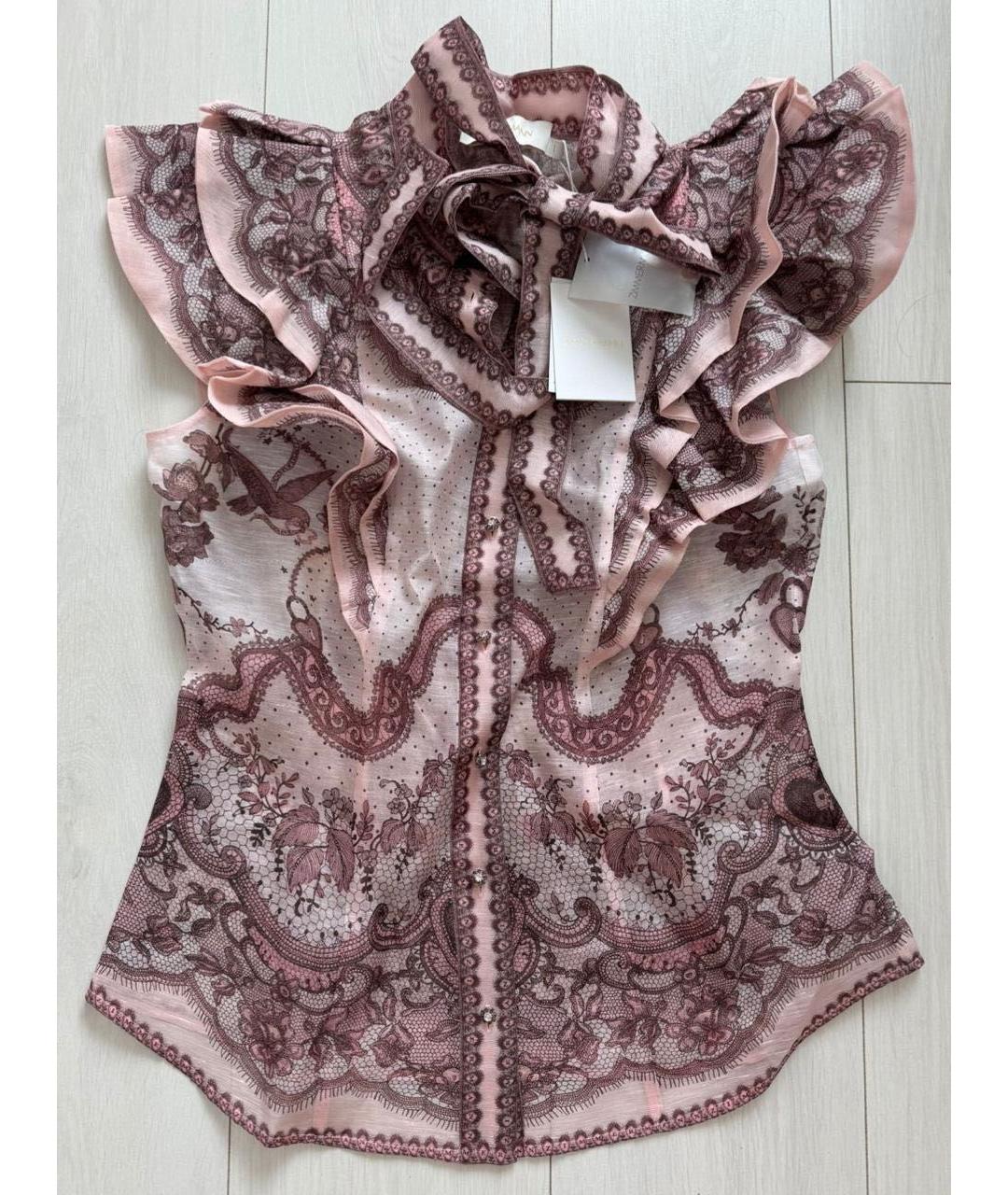 ZIMMERMANN Розовый шелковый костюм с юбками, фото 2