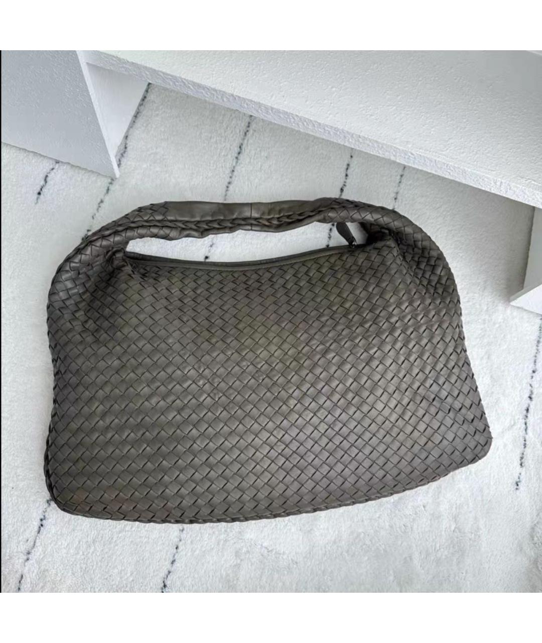 BOTTEGA VENETA Антрацитовая кожаная сумка тоут, фото 3